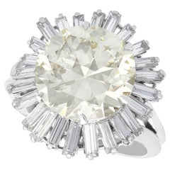 Vintage Boucheron 8.24 Carat Diamond and Platinum Ring