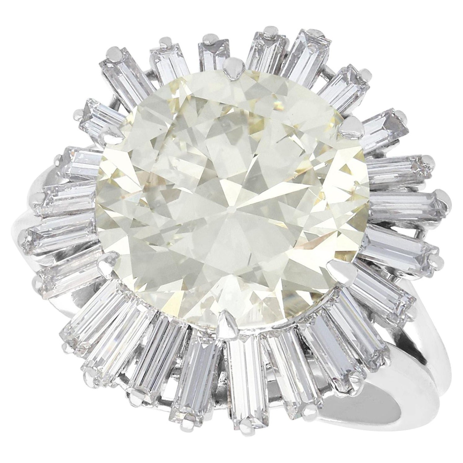 Vintage Boucheron 8.24 Carat Diamond and Platinum Ring