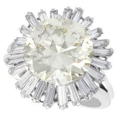 Vintage Boucheron 8.24 Carat Diamond and Platinum Ring