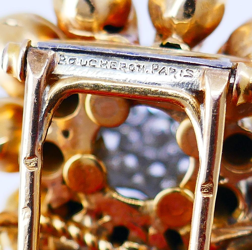 Vintage Boucheron Brooch 18k Gold Diamond French Estate Jewelry 2