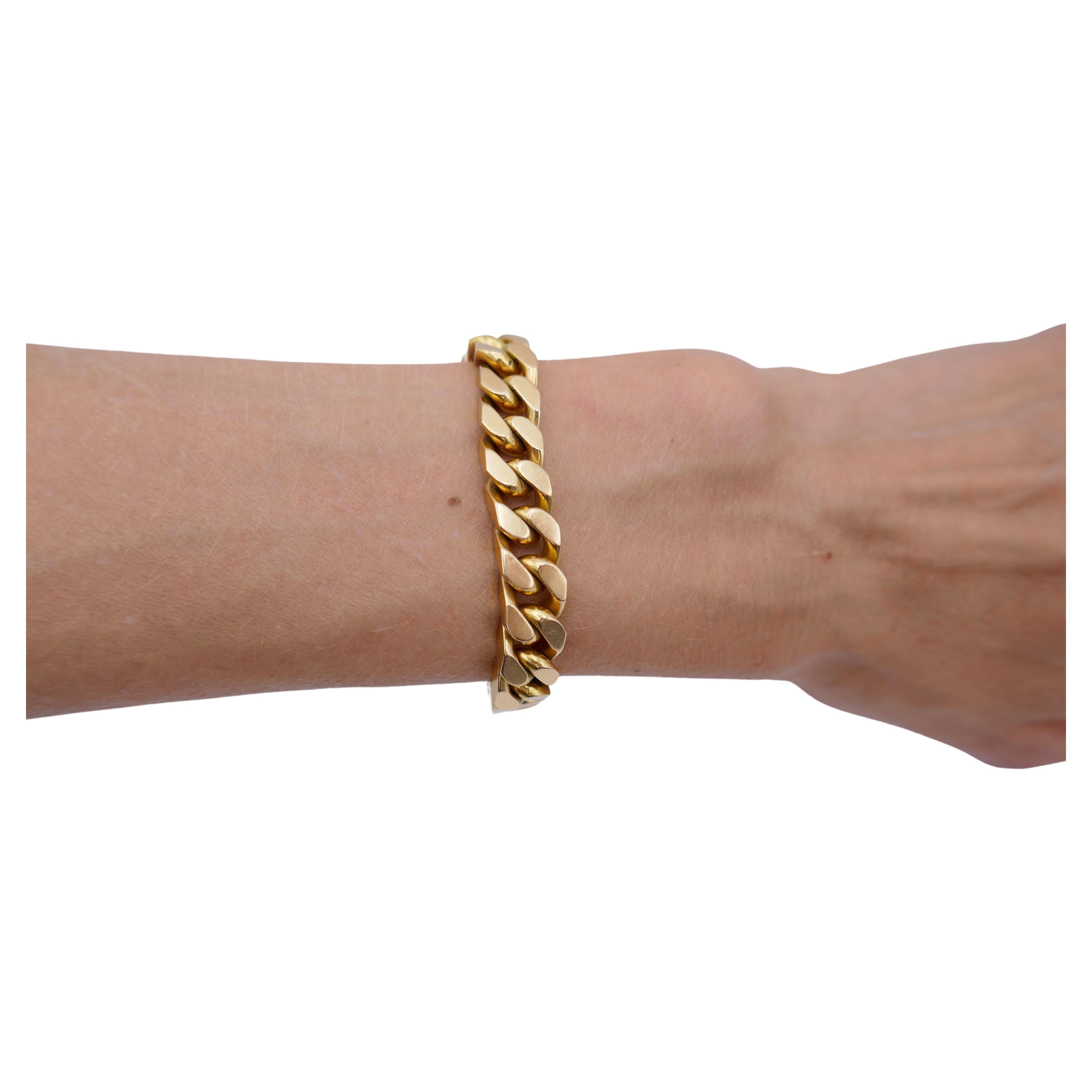 Women's or Men's Vintage Boucheron Curb Link Gold Chain Bracelet