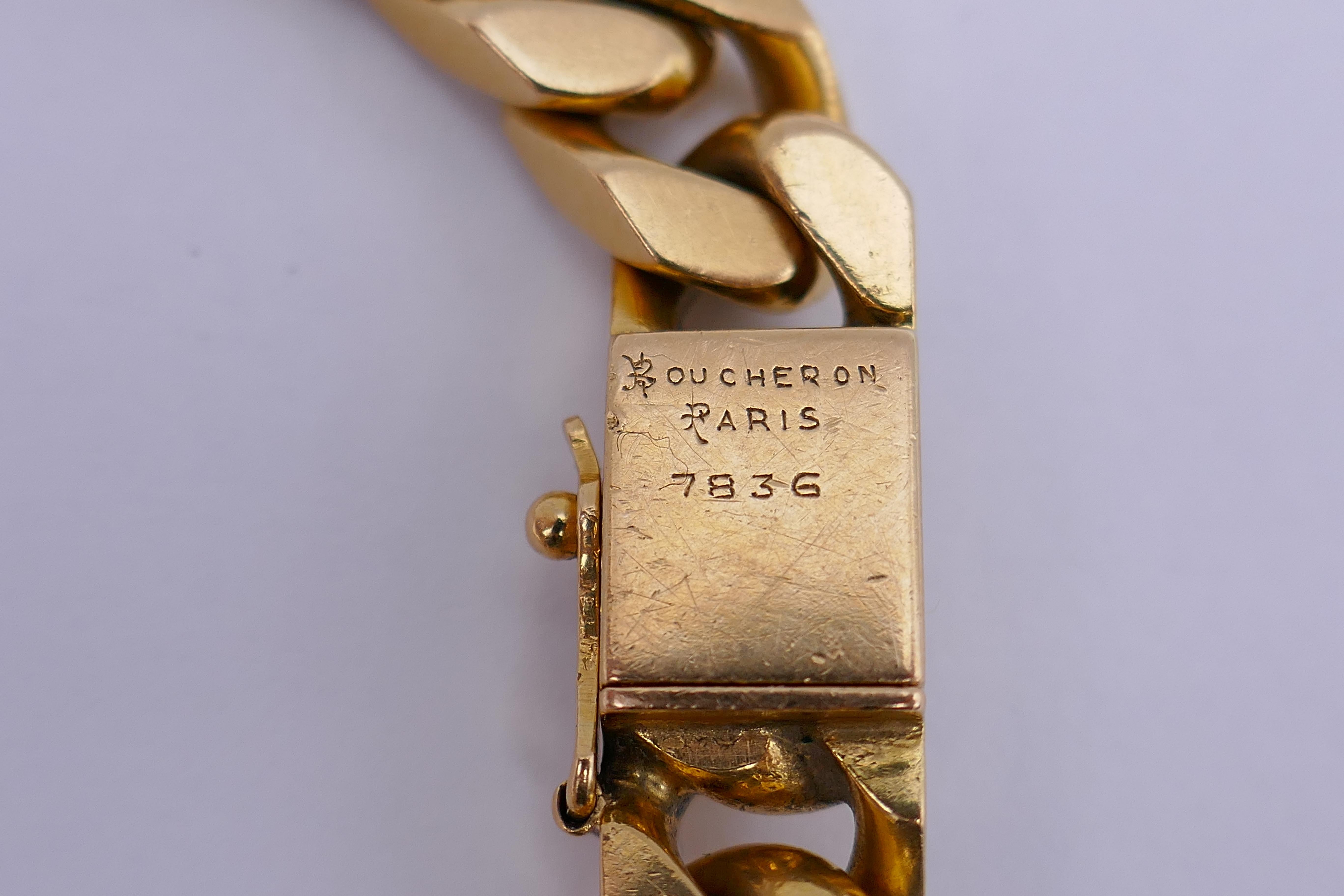 Vintage Boucheron Curb Link Gold Chain Bracelet 3