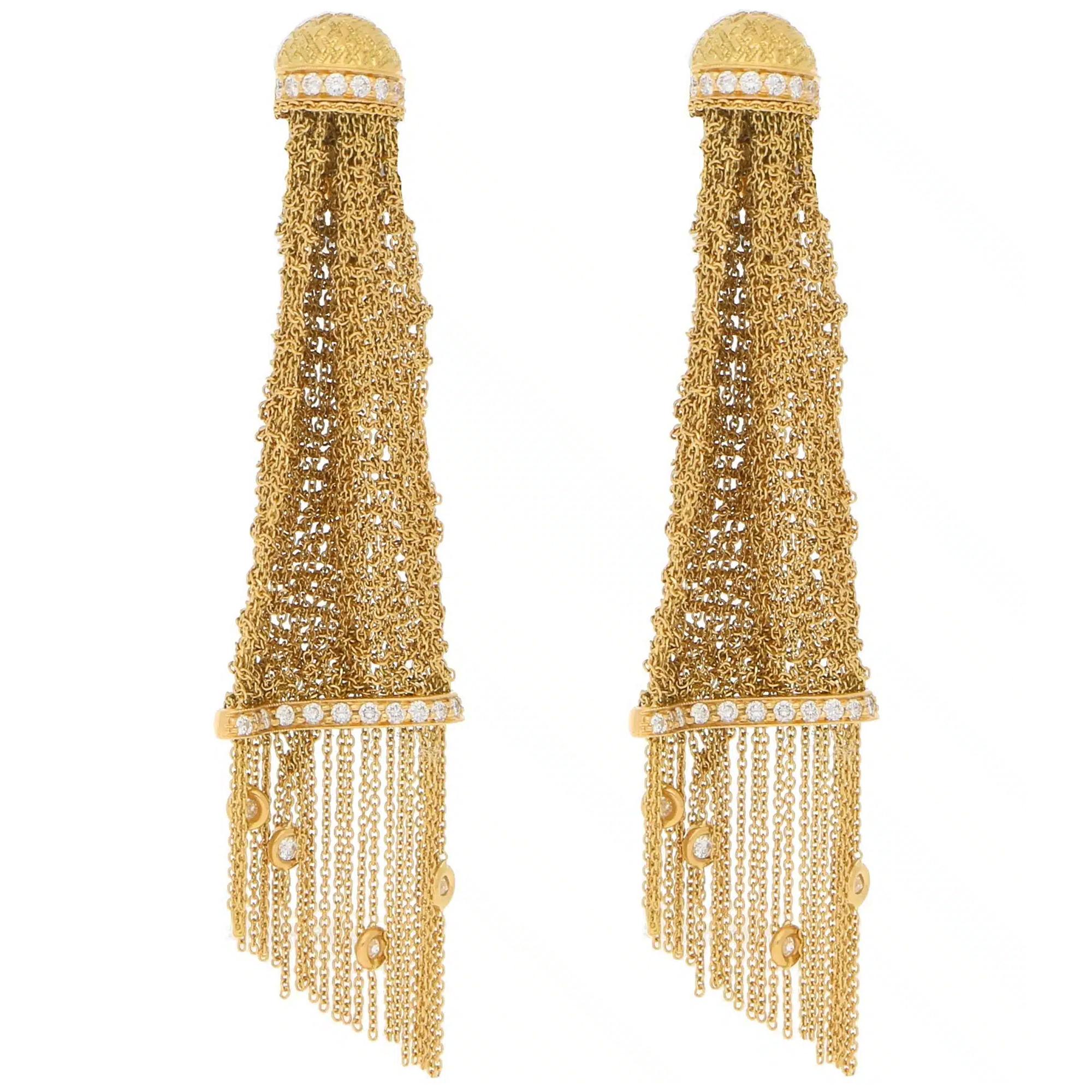 Boucheron Delilah Diamant-Tropfen-Ohrringe aus Gelbgold (Moderne) im Angebot