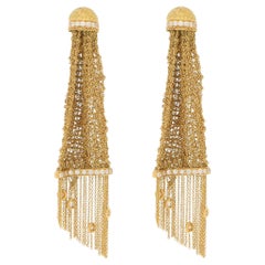 Pendientes Vintage Boucheron Delilah Gota de Diamantes en Oro Amarillo