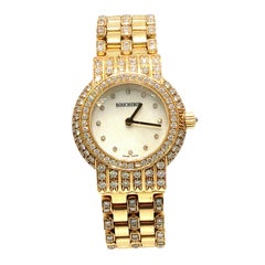Vintage Boucheron Diamond Bracelet Watch in 18K Yellow Gold with Pavé Bezel