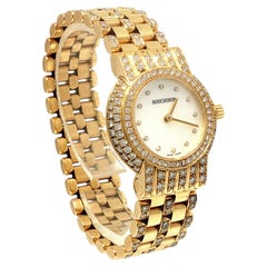 Vintage Boucheron Diamond Bracelet Watch in 18K Yellow Gold with Pavé Bezel