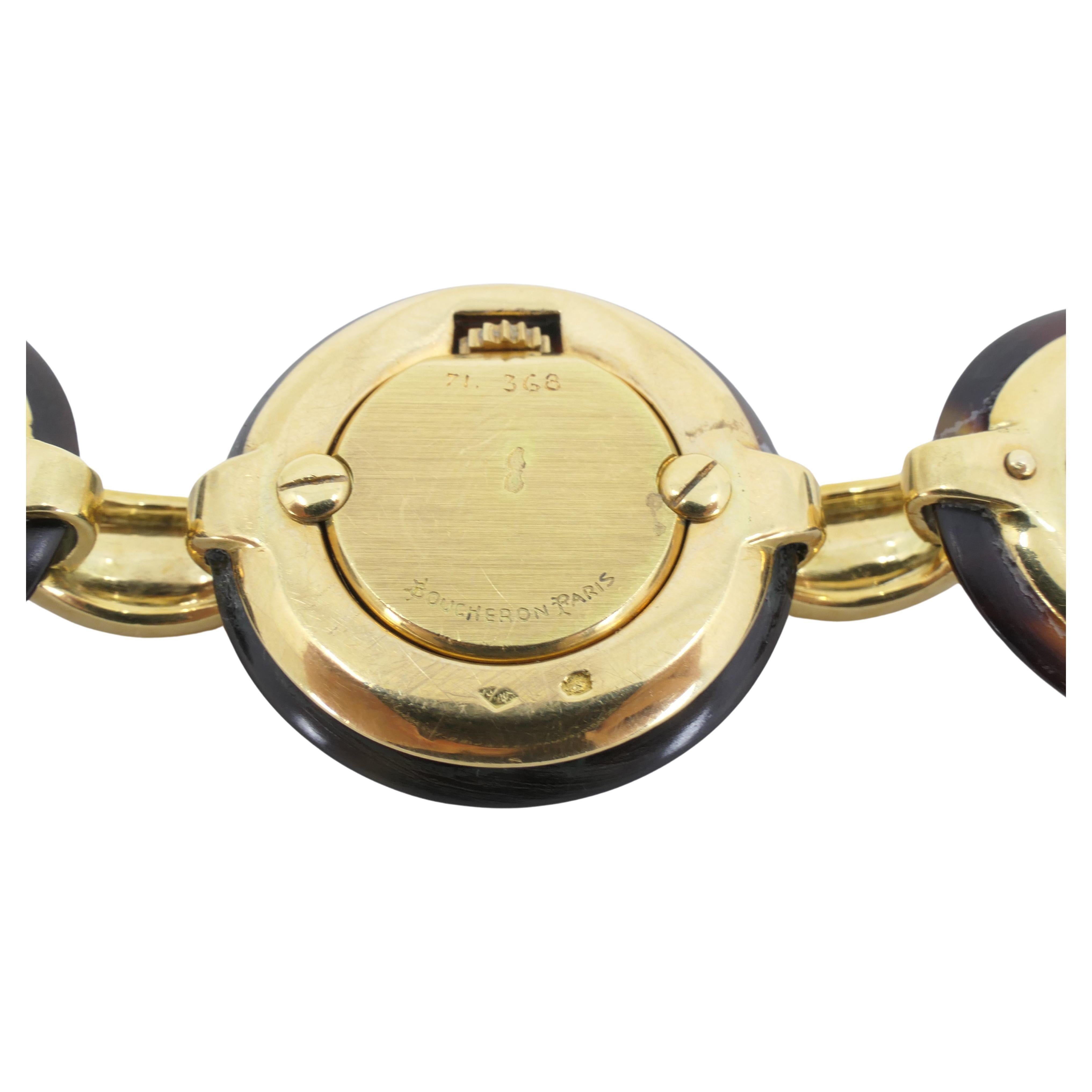 Vintage Boucheron Diamond Gold Watch Circle Bracelet In Excellent Condition For Sale In Beverly Hills, CA