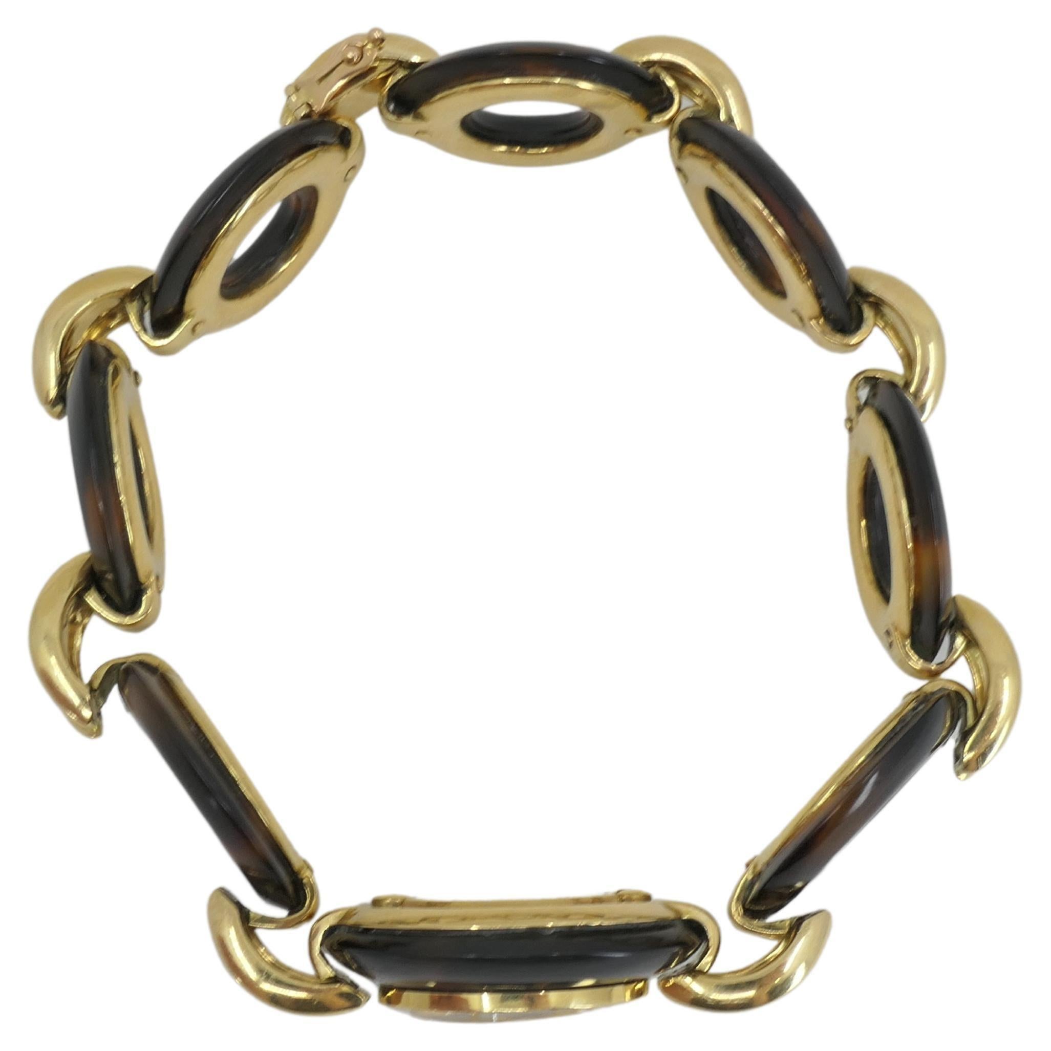 Vintage Boucheron Diamond Gold Watch Circle Bracelet For Sale 1
