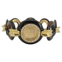 Vintage Boucheron Diamond Gold Watch Circle Bracelet 