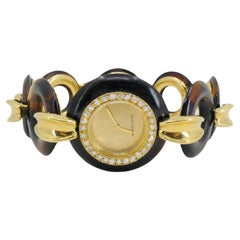Vintage Boucheron Diamant-Gold-Uhr-Kreuz-Armband