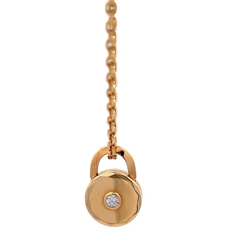 Women's or Men's Vintage Boucheron French Diamond 18k Yellow Gold Padlock Chain Necklace