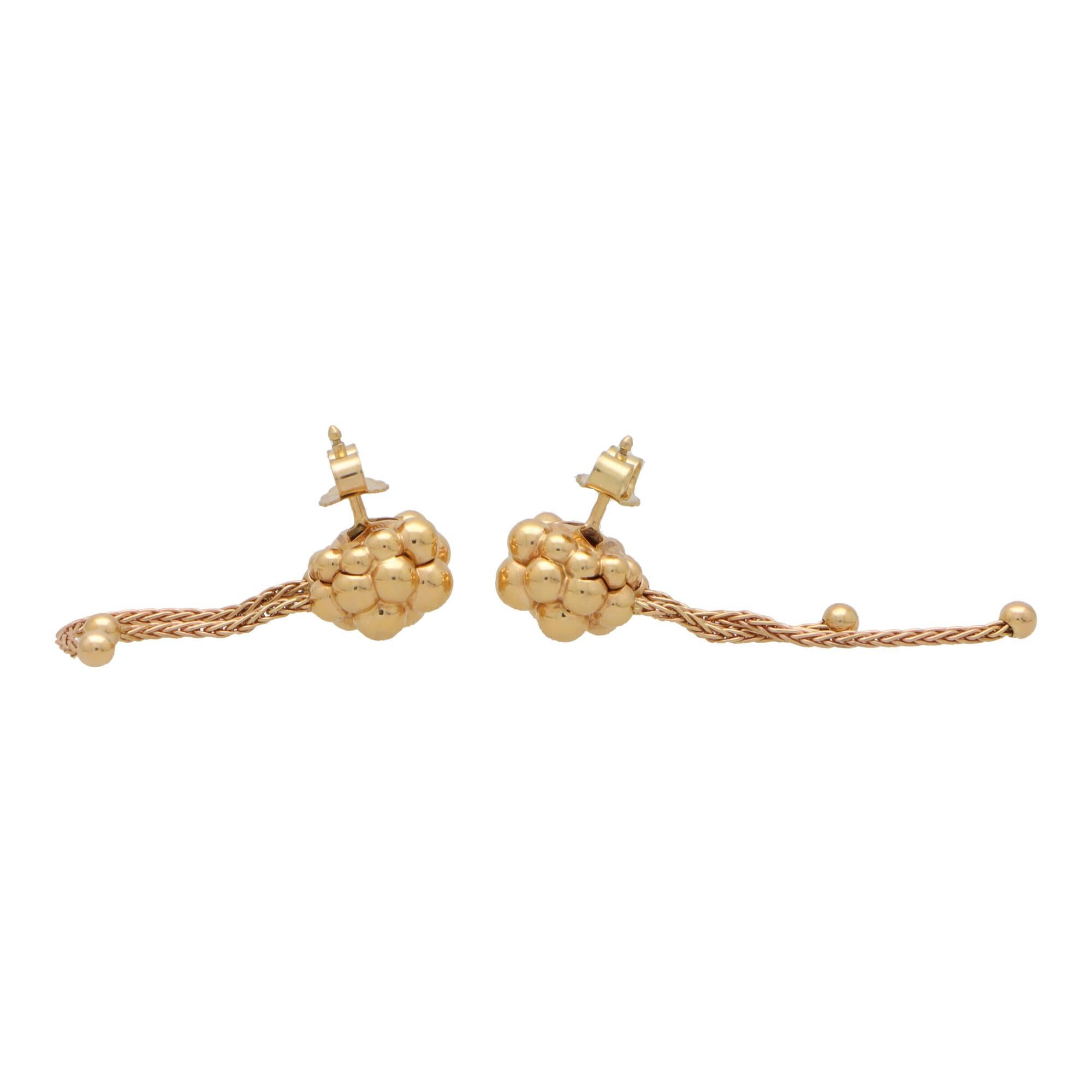 Modern  Vintage Boucheron 'Grains De Mure' Drop Earrings in 18k Rose Gold