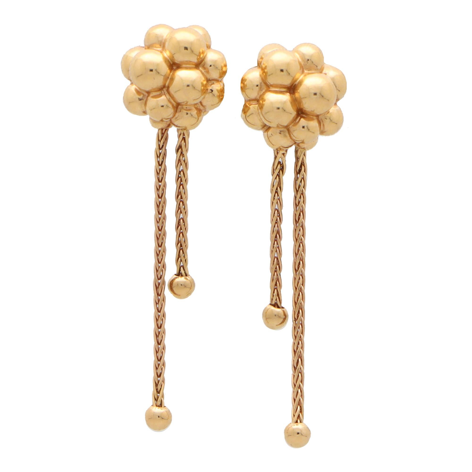  Vintage Boucheron 'Grains De Mure' Drop Earrings in 18k Rose Gold In Excellent Condition In London, GB