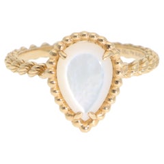 Vintage Boucheron White Shell Ring in Yellow Gold