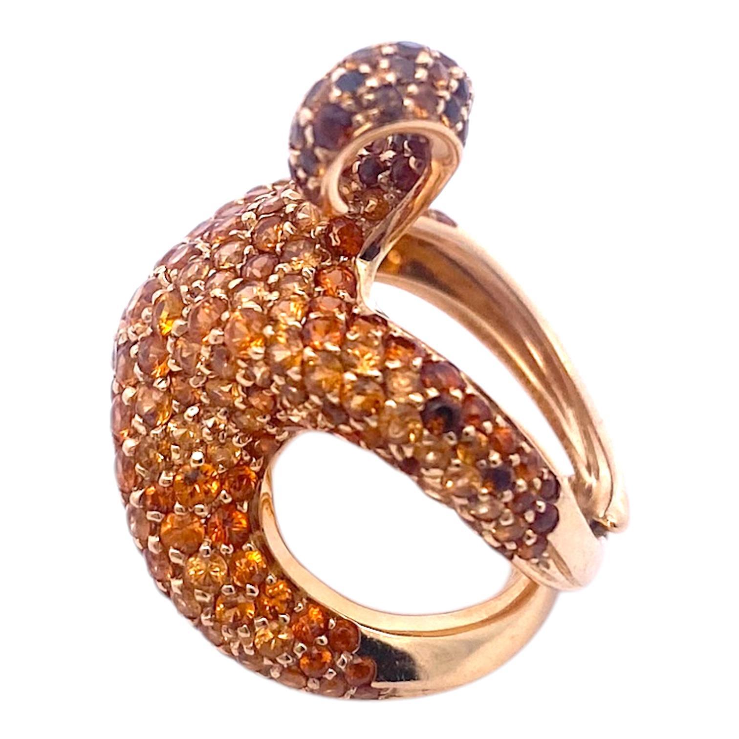 Round Cut Vintage Boucheron Paris 18K Yellow Gold Sculptural Octopussy Ring
