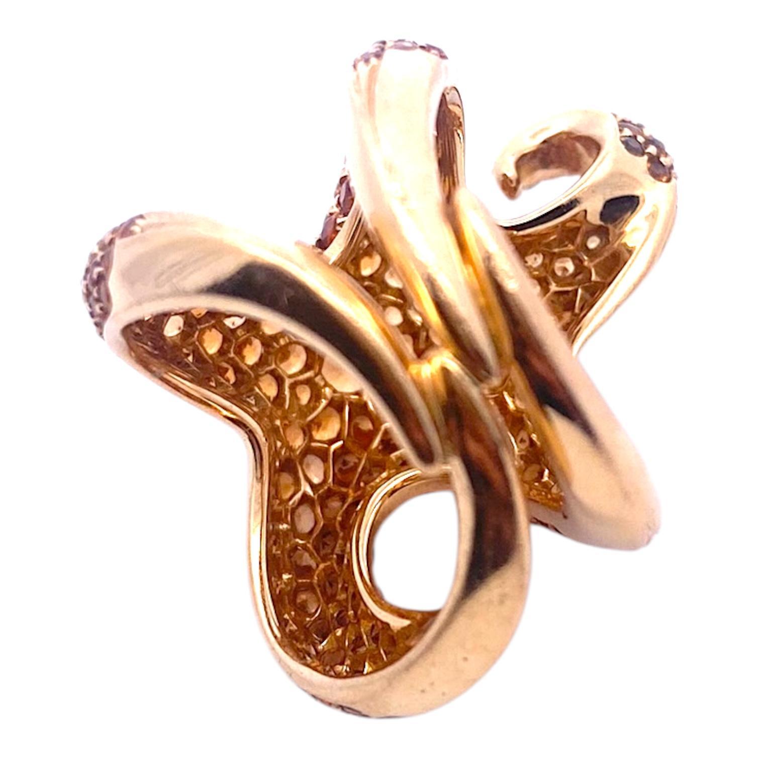 Vintage Boucheron Paris 18K Yellow Gold Sculptural Octopussy Ring 3