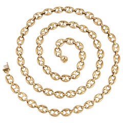 Vintage Boucheron Paris Gold Solid Link Chain Necklace