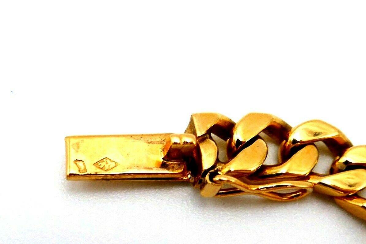 Vintage Boucheron Paris Rose Gold Cuban Link Chain Bracelet In Excellent Condition In Beverly Hills, CA