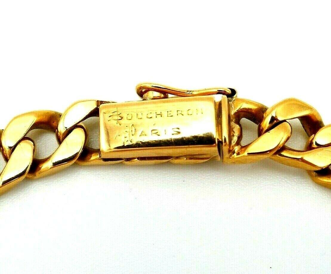 Vintage Boucheron Paris Rose Gold Cuban Link Chain Bracelet 1