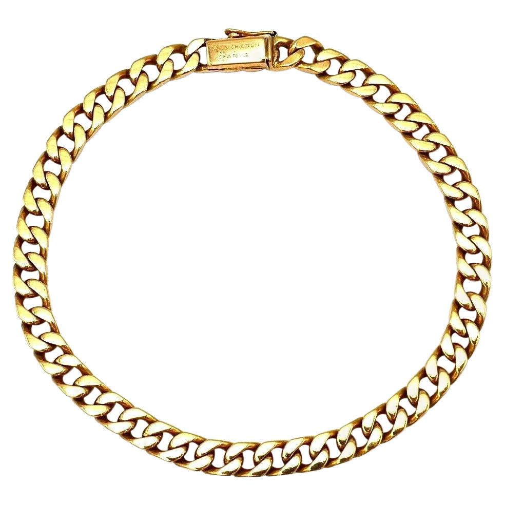 Vintage Boucheron Paris Rose Gold Cuban Link Chain Bracelet