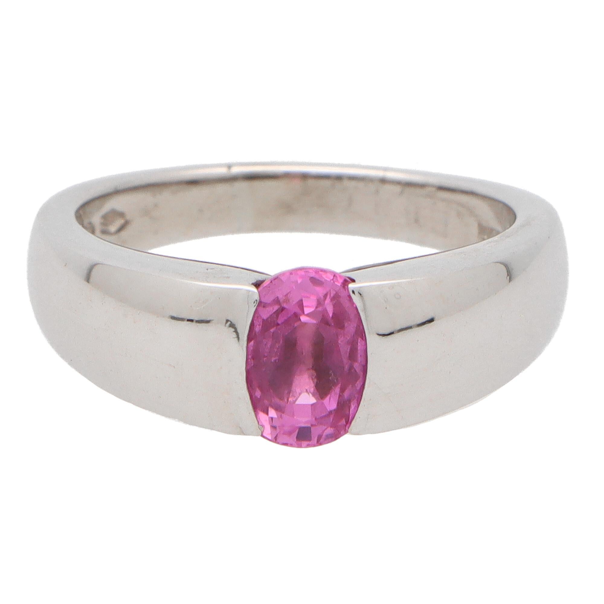 pink sapphire 18k gold ring