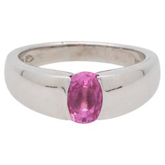 Vintage Boucheron Pink Sapphire Ring Set in 18k White Gold