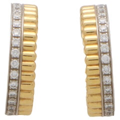 Vintage Boucheron 'Quatre Radiant' Diamond Hoop Earrings