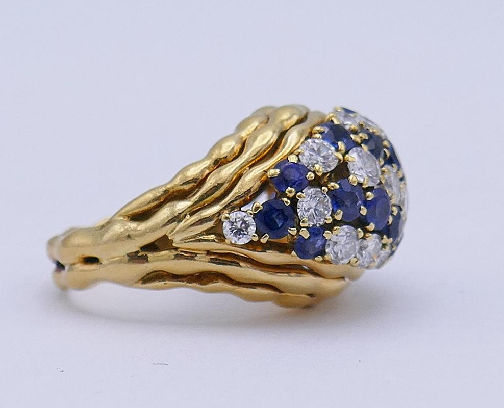 Vintage Boucheron Ring 18k Gold Sapphire Diamond  1