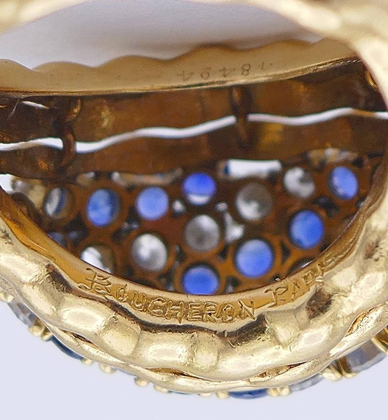 Vintage Boucheron Ring 18k Gold Sapphire Diamond  2
