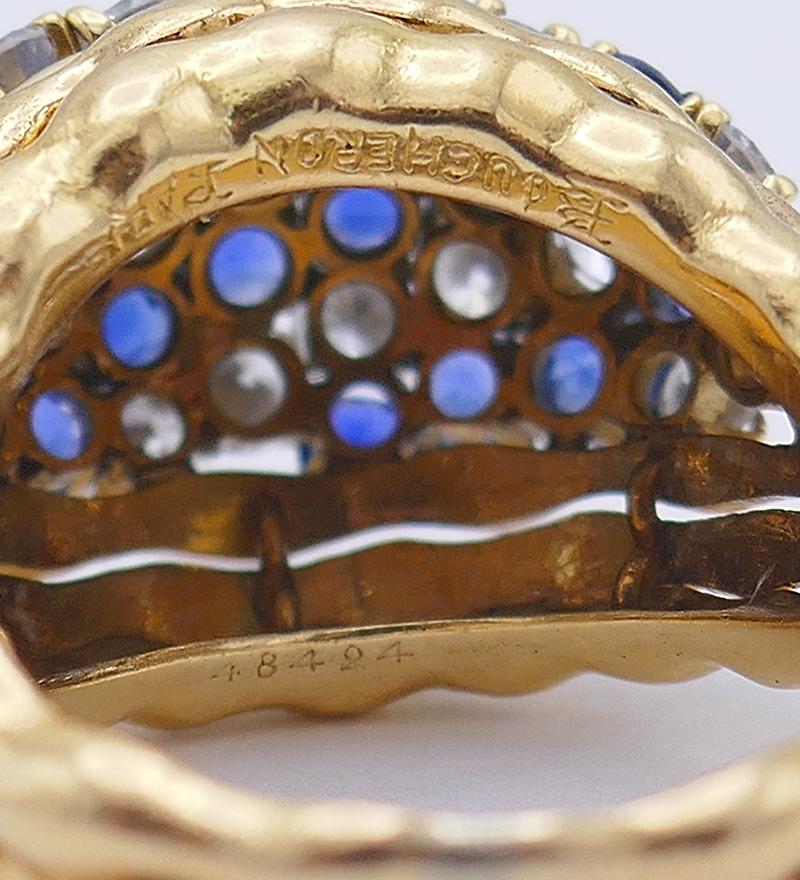 Vintage Boucheron Ring 18k Gold Sapphire Diamond  3