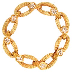Bracelet vintage Boucheron Serpent Bohme en or 18 carats et diamants