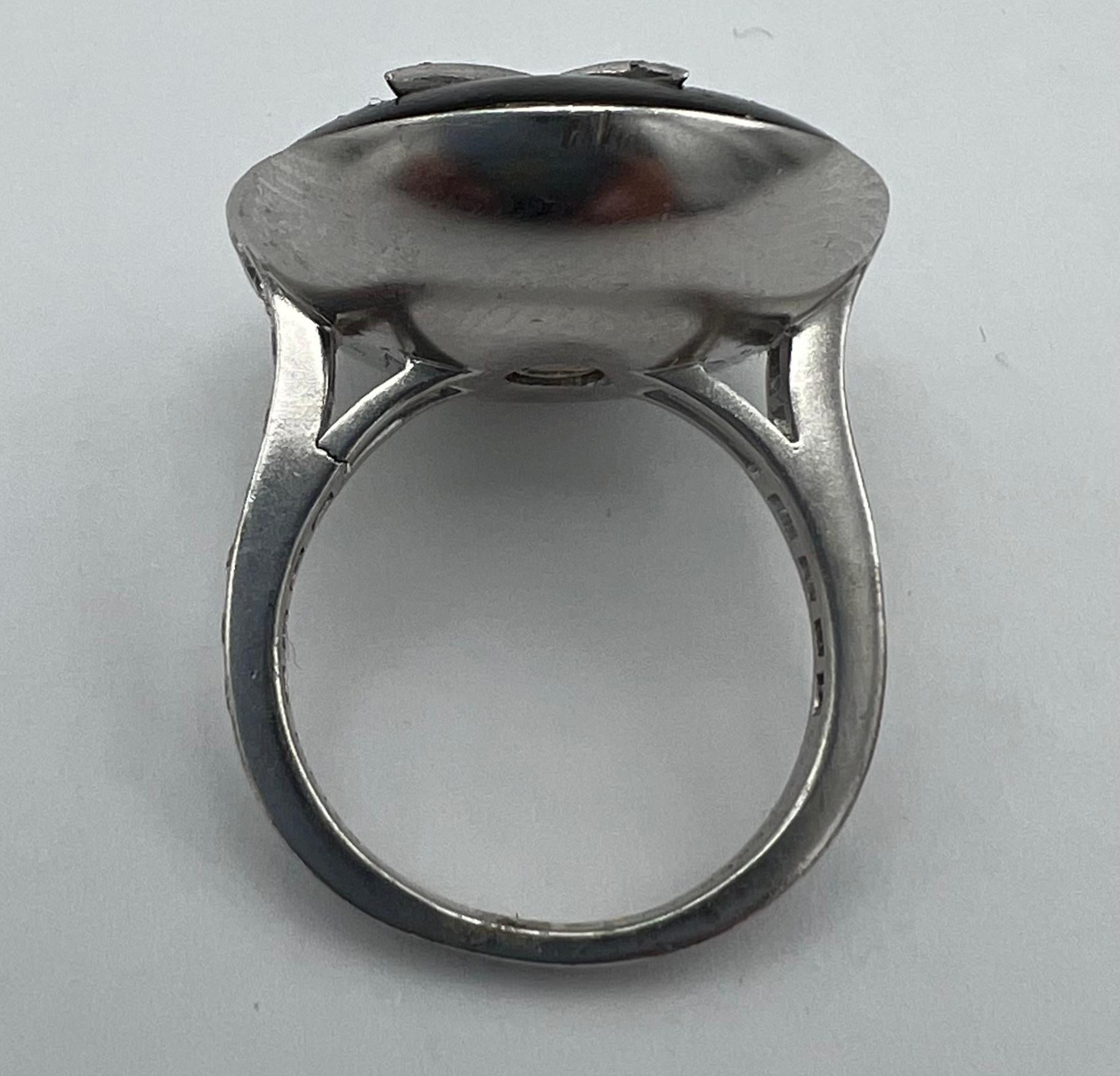 Vintage Boucheron Star Onyx Diamond Ring For Sale 1