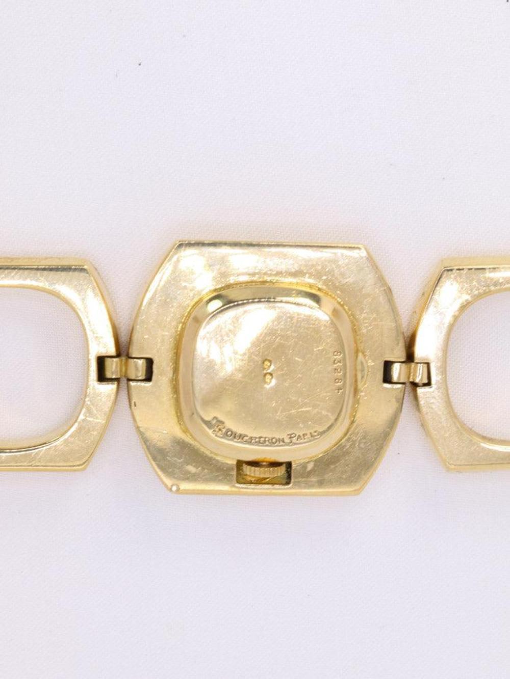 Vintage Boucheron Watch in Yellow Gold with Square Links For Sale 8