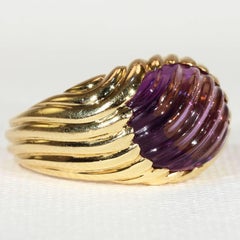 Vintage Boucheron Wavy Amethyst Gold Ring