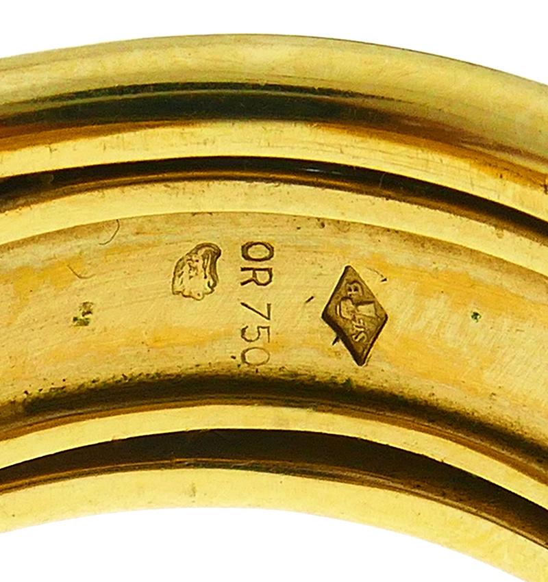 Vintage Boucheron Wood Ring Earrings Set 18k Gold Estate Jewelry 6