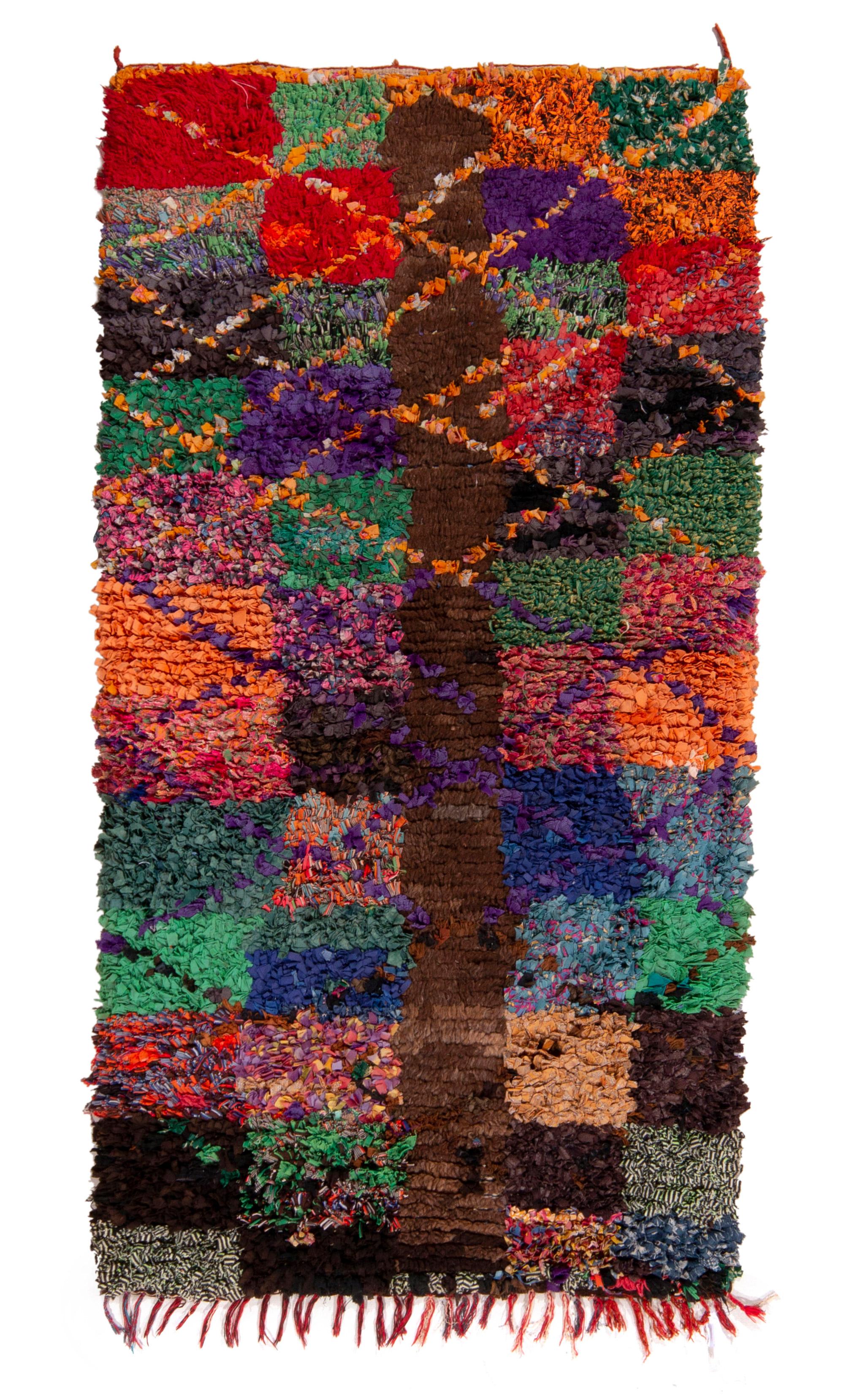 Tapis de couloir berbère marocain vintage à motif géométrique multicolore de Rug & Kilim