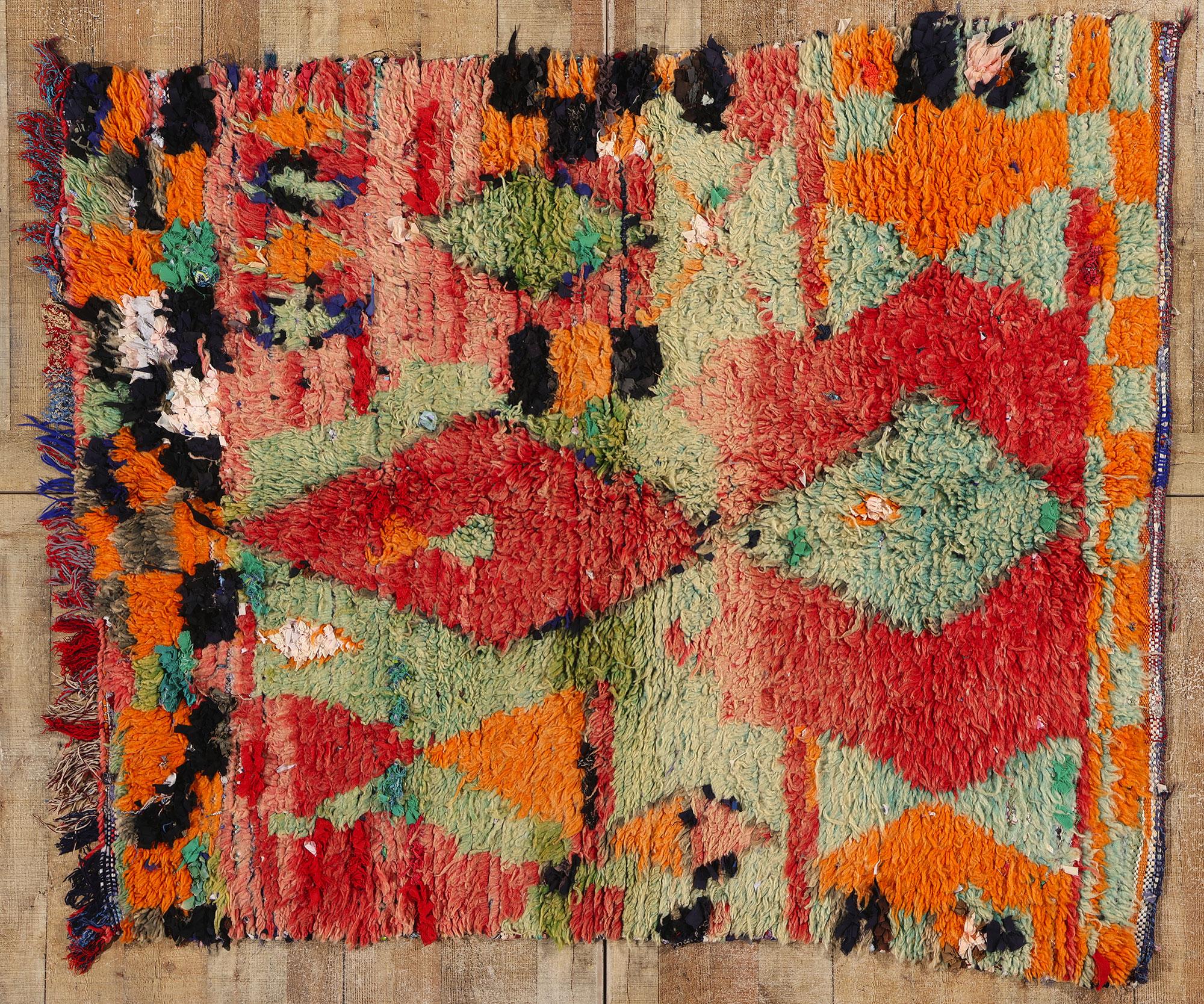 Tapis marocain Rag Boucherouite Boujad, la durabilité rencontre Cozy Nomad en vente 1