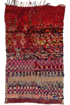 Vintage Boucherouite Boujad Moroccan Rag Rug, Sustainability Meets Cozy Nomad