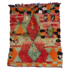 Vintage Boucherouite Boujad Moroccan Rag Rug, Sustainability Meets Cozy Nomad