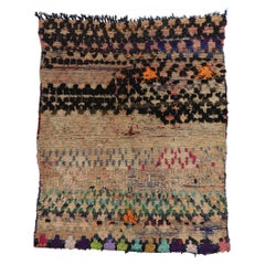 Vintage Boucherouite Boujad Moroccan Rag Rug, Sustainability Meets Rustic Boho