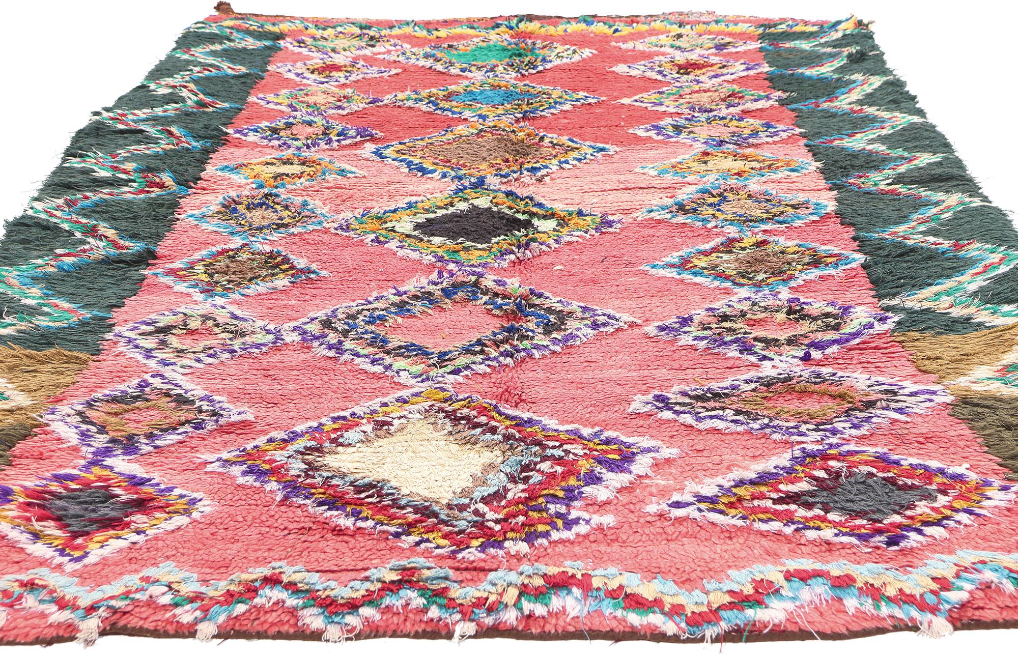 Tribal Vintage Boucherouite Moroccan Azilal Rag Rug by Berber Tribes of Morocco For Sale