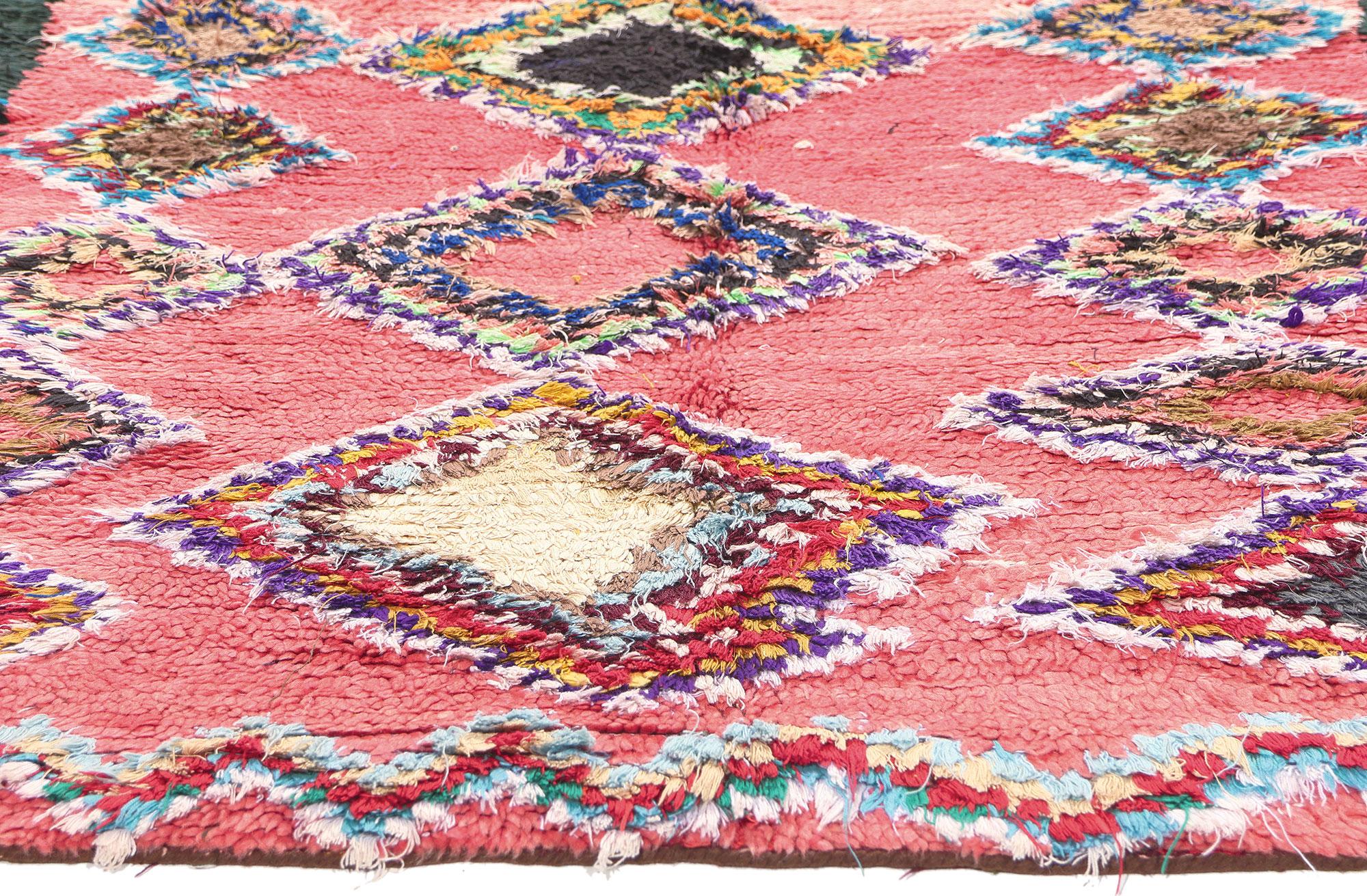 Hand-Knotted Vintage Boucherouite Moroccan Azilal Rag Rug by Berber Tribes of Morocco For Sale