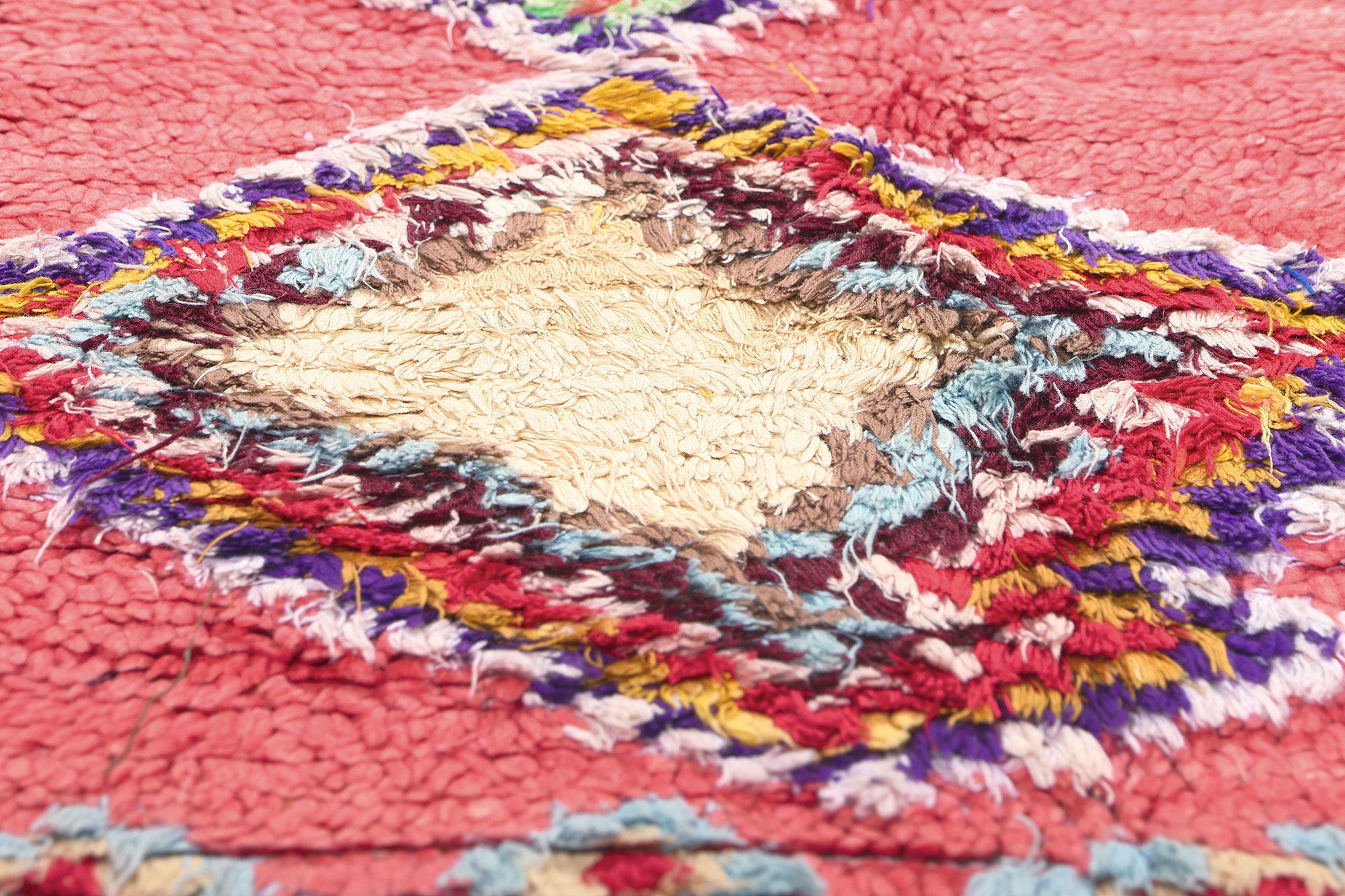 Vintage Boucherouite Moroccan Azilal Rag Rug by Berber Tribes of Morocco In Good Condition For Sale In Dallas, TX