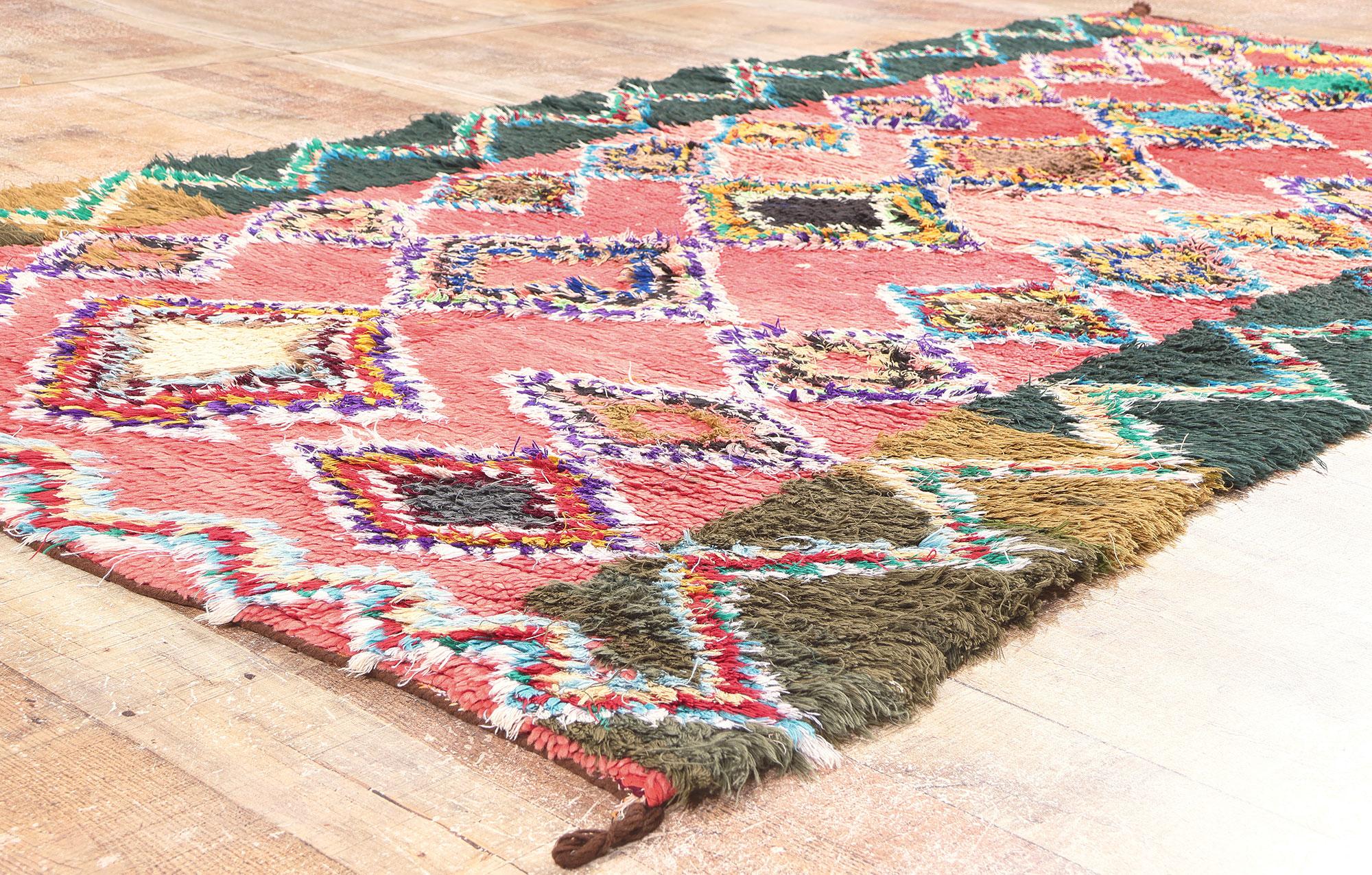 Wool Vintage Boucherouite Moroccan Azilal Rag Rug by Berber Tribes of Morocco For Sale