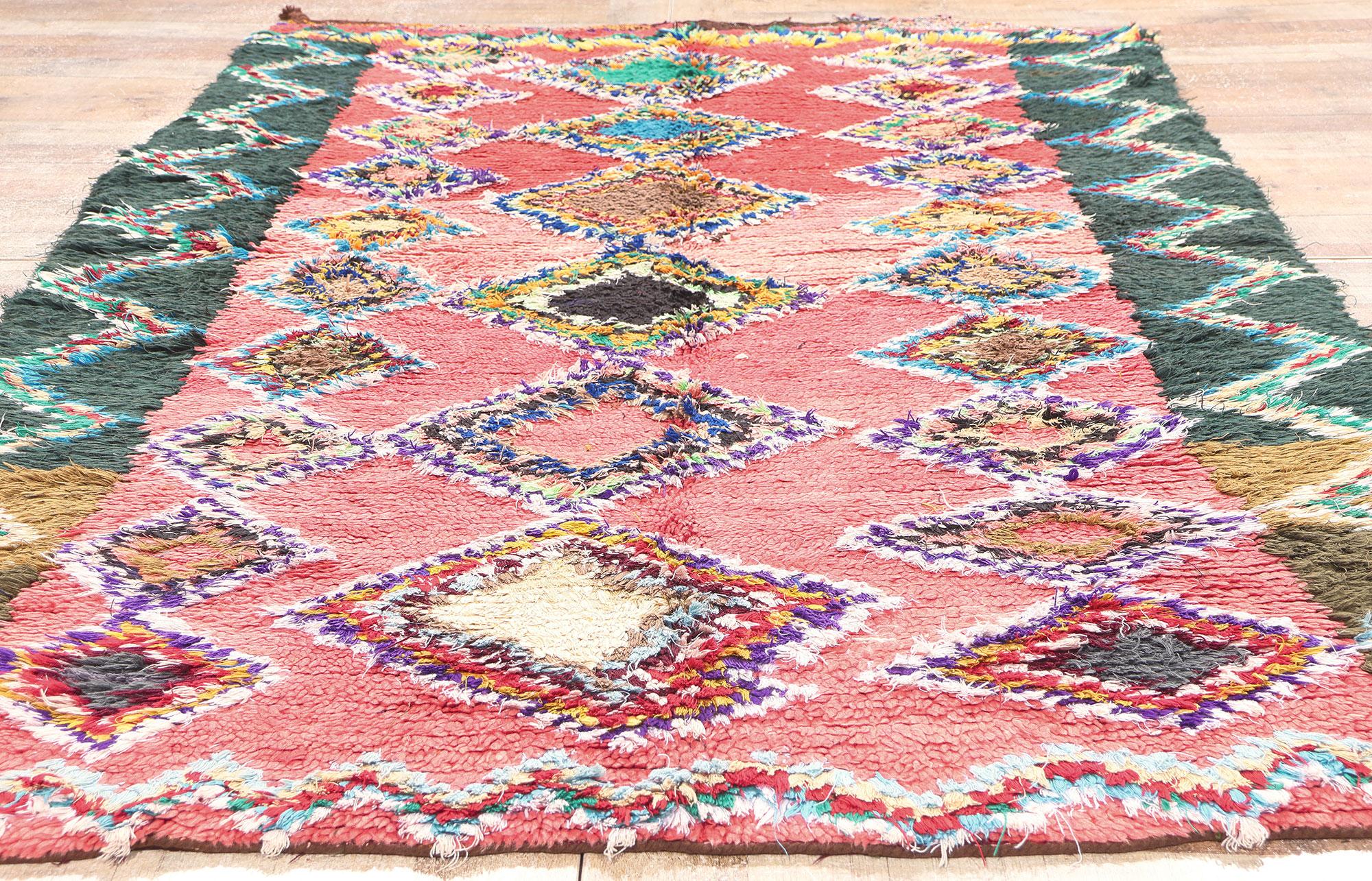 Vintage Boucherouite Moroccan Azilal Rag Rug by Berber Tribes of Morocco For Sale 1
