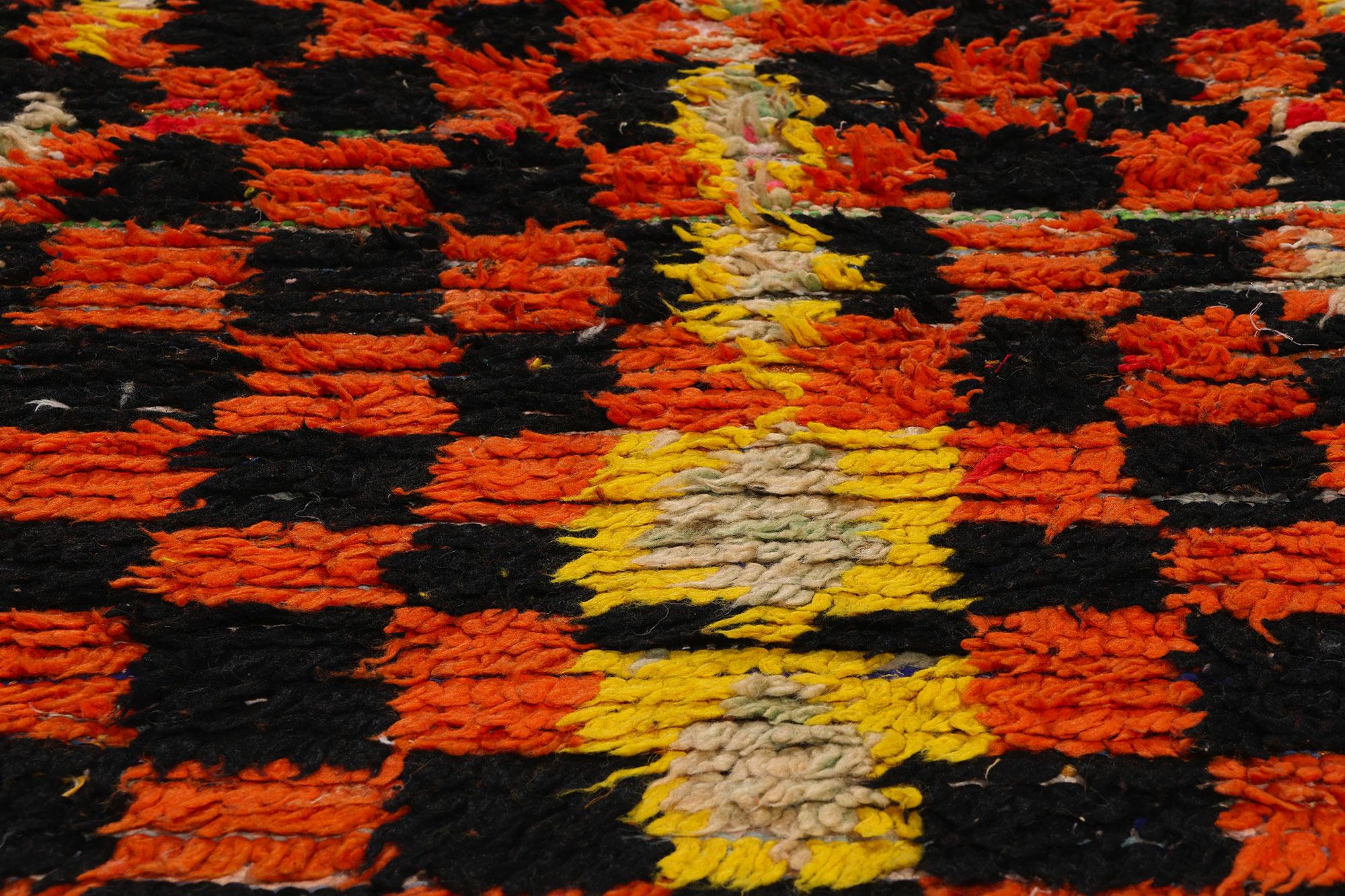 Vintage Boucherouite Moroccan Azilal Rag Rug, Cubism Meets Sustainable Design  In Good Condition For Sale In Dallas, TX