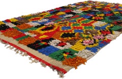 Vintage Boucherouite Moroccan Azilal Rag Rug, Sustainability Meets Cozy Nomad