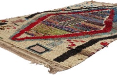 Marokkanischer Azilal Rag-Teppich aus Boucherouit im Vintage-Stil, Nachhaltigkeit trifft auf Cozy Nomad