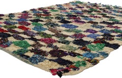 Vintage Boucherouite Moroccan Azilal Rag Rug, Sustainability Meets Cozy Nomad