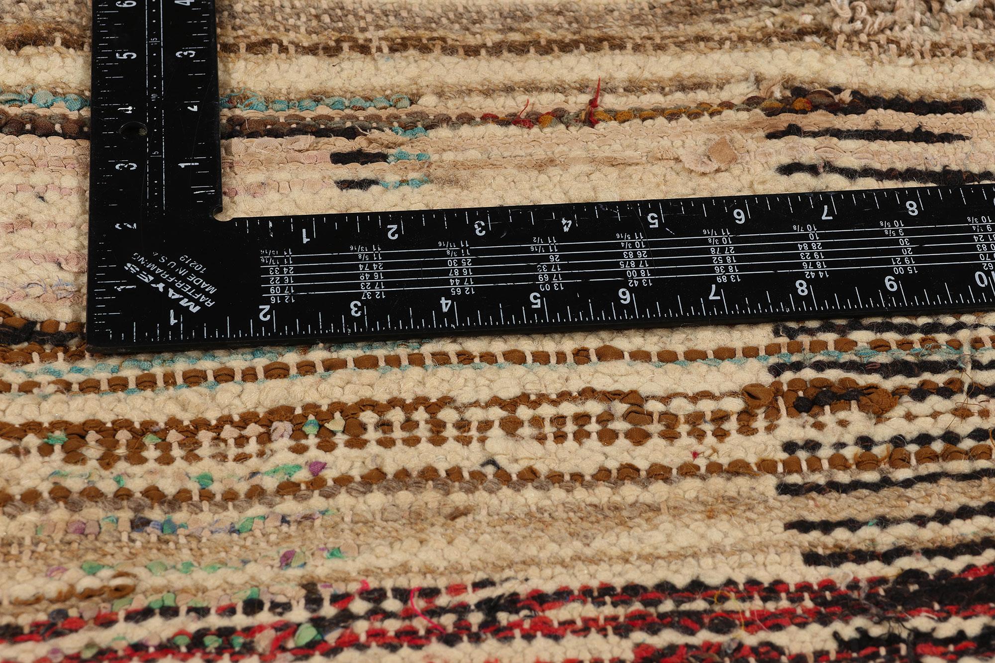 20th Century Vintage Boucherouite Moroccan Azilal Rag Rug, Sustainability Meets Cozy Nomad For Sale